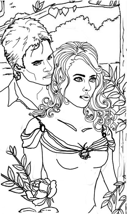 Online coloring book: Damon and Bonnie coloring page